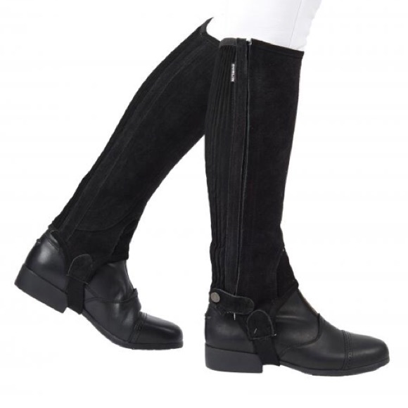 Dublin Other - DUBLIN Black Leather Suede Half Chaps